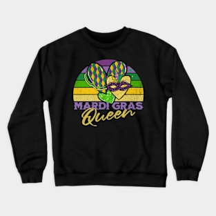 Mardi Gras Queen - Hearts and Sunset Crewneck Sweatshirt